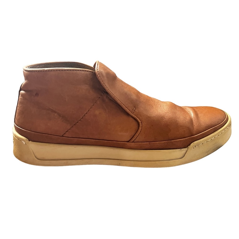 John Varvatos Tan Leather Slip-On Sneakers
